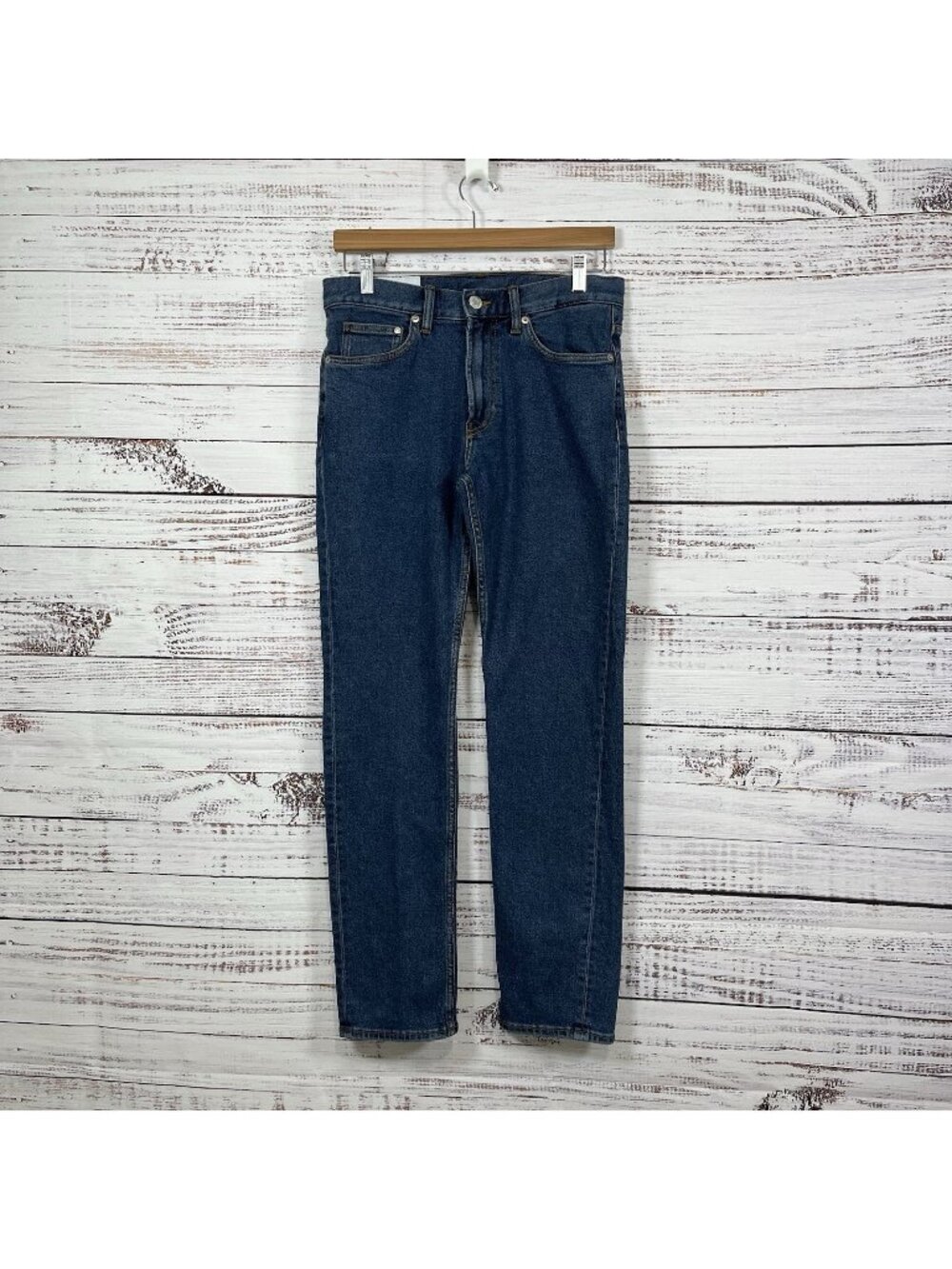 H&M Jeans Blue Slim Straight Leg Stretch Mid Rise Denim